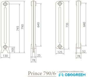 Чугунный радиатор Exemet Prince 790/640