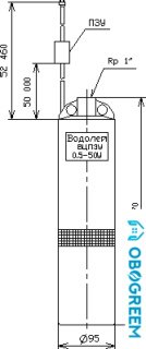 Скважинный насос Водолей БЦПЭУ 0,5-50 У