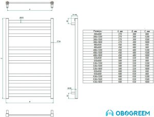 Полотенцесушитель Grota Vento 90x48