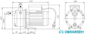 Самовсасывающий насос Wilo Jet WJ 204 X (1~230 В)