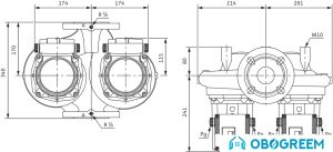 Циркуляционный насос Wilo TOP-SD 65/10 (3~/230 V, PN 6/10)