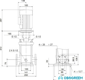 Многоступенчатый насос Grundfos CR 3-9 A-FGJ-A-E-HQQE