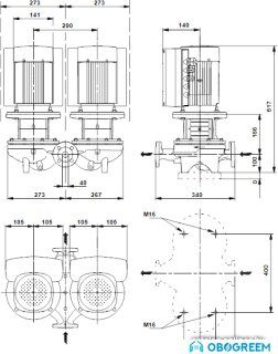 Циркуляционный насос Grundfos TPED 40-100/4