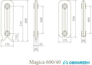 Чугунный радиатор Exemet Magica 600/400