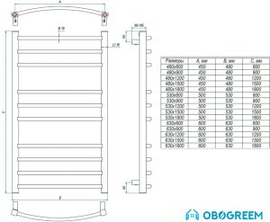 Полотенцесушитель Grota Eco Calma 180x48