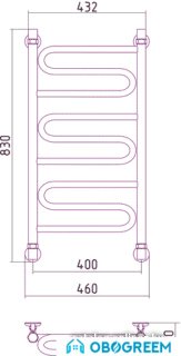Полотенцесушитель Сунержа Элегия 800x400