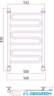 Полотенцесушитель Сунержа Элегия 800x500