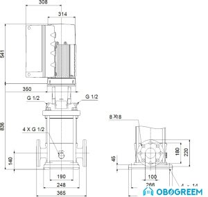Многоступенчатый насос Grundfos CRE 64-3-2 A-F-A-E-HQQE
