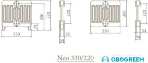 Чугунный радиатор Exemet Neo 330/220