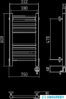 Полотенцесушитель Сунержа Богема 600x300 электрический