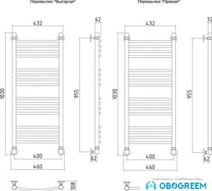 Полотенцесушитель Сунержа Богема 1000x400