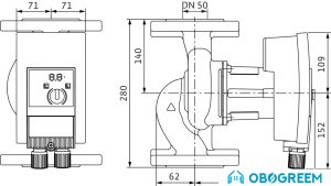 Циркуляционный насос Wilo Yonos MAXO-Z 50/0.5-9