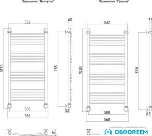 Полотенцесушитель Сунержа Богема 1000x500