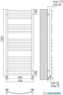 Полотенцесушитель TERMINUS Енисей плюс П16 (500x1281)