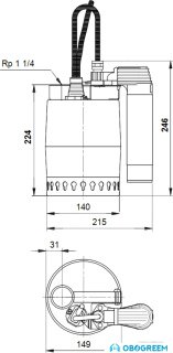 Дренажный насос Grundfos Unilift KP 350 AV 1