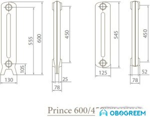 Чугунный радиатор Exemet Prince 600/450