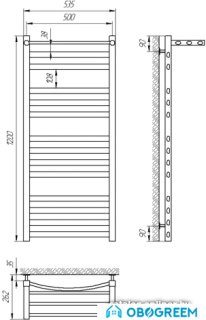 Полотенцесушитель Laris Гранд П14 50x120 с полкой