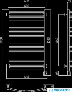 Полотенцесушитель Сунержа Аркус 1000x600