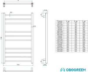 Полотенцесушитель Grota Eco Classic 60x53