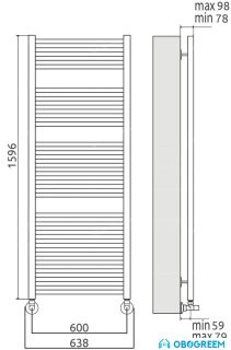 Полотенцесушитель TERMINUS Альба П26 (638x1596)