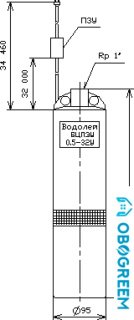Скважинный насос Водолей БЦПЭУ 0,5-32 У