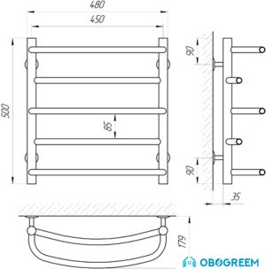 Полотенцесушитель Laris Евромикс П5 45х50 Э