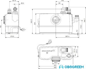 Канализационная установка Grundfos Sololift2 WC-1
