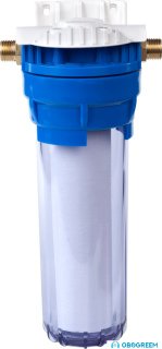 Корпус Гейзер 10SL 1/2 (прозрачный, с ниппелями)
