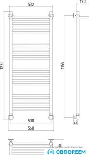 Полотенцесушитель Сунержа Богема с полкой 1200x500