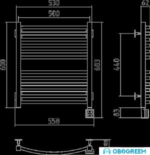 Полотенцесушитель Сунержа Аркус 600x500