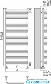 Полотенцесушитель TERMINUS Стандарт П27 (532x1386)