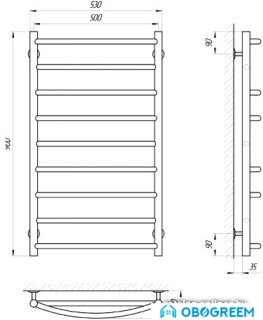 Полотенцесушитель Laris Микс П9 53x90 Э