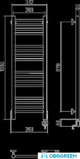 Полотенцесушитель Сунержа Богема 1000x300 электрический