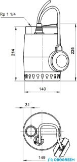 Дренажный насос Grundfos Unilift KP 250 A 1