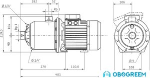 Самовсасывающий насос Wilo Economy MHI 206 (3~400 В, EPDM)