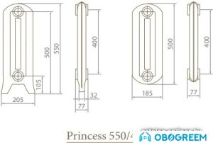 Чугунный радиатор Exemet Princess 550/400