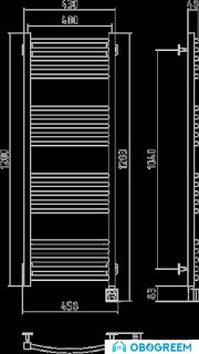 Полотенцесушитель Сунержа Аркус 1200x400