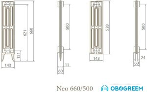 Чугунный радиатор Exemet Neo 660/500