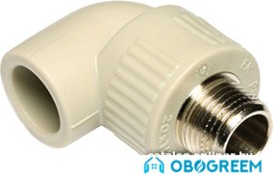 Wavin Ekoplastik Угольник ПП нар.резьб. 25x1/2'' [SKOE02520E]