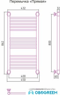 Полотенцесушитель Сунержа Богема+ 800x400 00-0220-8040
