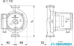 Циркуляционный насос Grundfos UPS 25-125 180