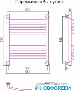 Полотенцесушитель Сунержа Богема+ 600x500 00-0221-6050