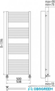 Полотенцесушитель TERMINUS Альба П22 (538x1396)