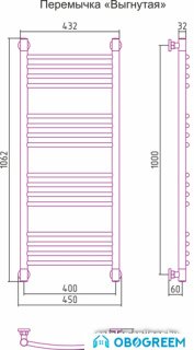 Полотенцесушитель Сунержа Богема+ 1000x400 00-0221-1040