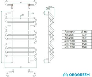 Полотенцесушитель Grota Rivolo 150x50