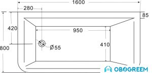 Ванна BelBagno BB52 160x80
