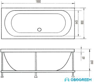 Ванна Eurolux Orio 180x80