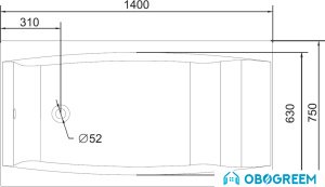 Ванна Cersanit Virgo 140x75 (с ножками) S301-047
