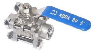 Кран шаровой под приварку 3-PC из нержавеющей стали SS316 Тип BV61A-Q61F-1000-3A-015, DN15, PN40, стандартные патрубки Abra