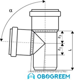 Фитинг Ostendorf тройник KGEA 110/110x87°